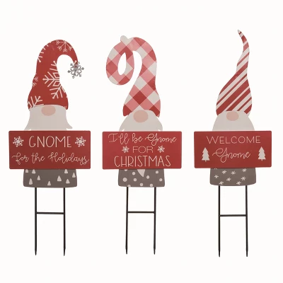 Transpac Set Of 3 Metal Christmas Gnome Yard Stakes Decorative Garden Decor Festive Red Gnomes For Holiday Cheer 3 Transpac Set Of 3 Metal Christmas Gnome Yard Stakes Decorative Garden Decor Festive Red Gnomes For Holiday Cheer