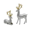 Transpac Set Of 2 Silver Resin Reindeer Figurines For Christmas Tabletop Decor Elegant Holiday Gifts Indoor Use -Furniture GUEST 0e2d547d 4ba0 4f7c b94c b936773aa46b