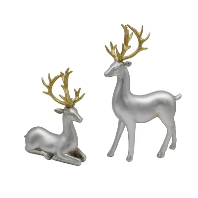 Transpac Set Of 2 Silver Resin Reindeer Figurines For Christmas Tabletop Decor Elegant Holiday Gifts Indoor Use 3 Transpac Set Of 2 Silver Resin Reindeer Figurines For Christmas Tabletop Decor Elegant Holiday Gifts Indoor Use