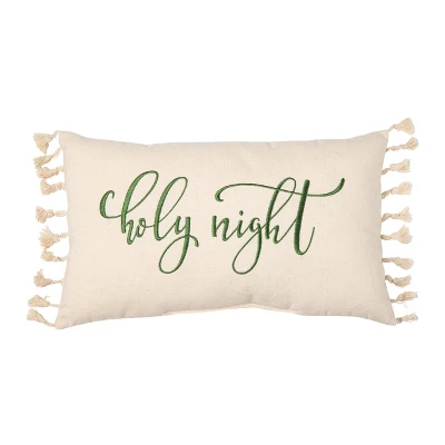 Transpac Polyester 14 In. Cream Christmas Embroidered Cozy Pillow 3 Transpac Polyester 14 In. Cream Christmas Embroidered Cozy Pillow