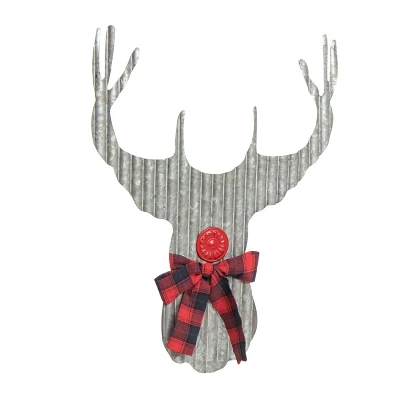 Transpac 23.25 In Gray Metal Christmas Reindeer Wall Decor With Scarf Decorative Iron Sculpture For Holiday Decor 4 Transpac 23.25 In Gray Metal Christmas Reindeer Wall Decor With Scarf Decorative Iron Sculpture For Holiday Decor - Image 2