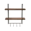 Transpac Metal 27.56 In. Brown Double Shelf With Hooks 2 Transpac Metal 27.56 In. Brown Double Shelf With Hooks -Furniture GUEST 30fe1006 9b2e 40c2 ab48 e832bedd05ba