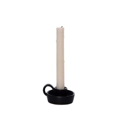 Transpac Dolomite Black Taper Candle Holder Elegant Ceramic Design For Christmas Tabletop Or Mantel Indoor Decoration 3 Transpac Dolomite Black Taper Candle Holder Elegant Ceramic Design For Christmas Tabletop Or Mantel Indoor Decoration