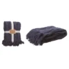 Transpac Polyester Blue Everyday Chunky Knitted Midnight Throw With Tassels -Furniture GUEST 3ee19fb5 f286 43a1 a6a5 69fcc0aca49c