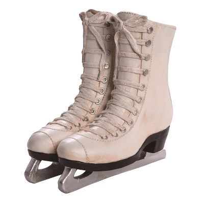 Transpac 10.25 In Off-White Christmas Ice Skates Planter Polyresin Holiday Decor For Home And Garden 4 Transpac 10.25 In Off-White Christmas Ice Skates Planter Polyresin Holiday Decor For Home And Garden - Image 2