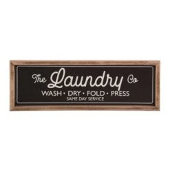 Transpac Wood 19.75 In. Black Everyday Laundry Wall Decor