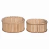 Transpac Wood 11" Brown Spring Bamboo Baskets Set Of 2 -Furniture GUEST 5ce36909 63b3 422e a701 324f365968b9