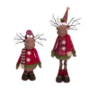 Transpac Fabric 35 In. Brown Christmas Plush Light Up Telescoping Reindeer Set Of 2 -Furniture GUEST 63225831 9229 4814 90ca af3961e9f820