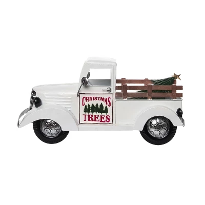 Transpac 22 In White Christmas Tree Farm Truck Decor Metal Holiday Decorative Object 3 Transpac 22 In White Christmas Tree Farm Truck Decor Metal Holiday Decorative Object