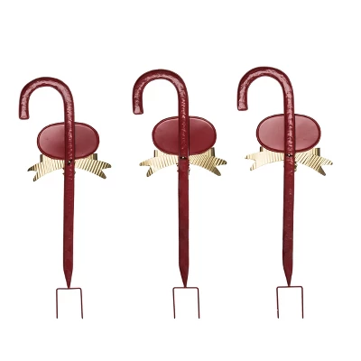 Transpac Metal Candy Cane Yard Stake Set Of 3 Christmas Decorations Decorative Garden Stakes Iron 4 Transpac Metal Candy Cane Yard Stake Set Of 3 Christmas Decorations Decorative Garden Stakes Iron - Image 2