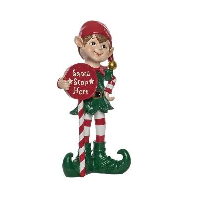 Transpac 12.25 In Multicolor Christmas Jolly Elf Figurine With Sign Decorative Object Polyresin Holiday Decor 3 Transpac 12.25 In Multicolor Christmas Jolly Elf Figurine With Sign Decorative Object Polyresin Holiday Decor
