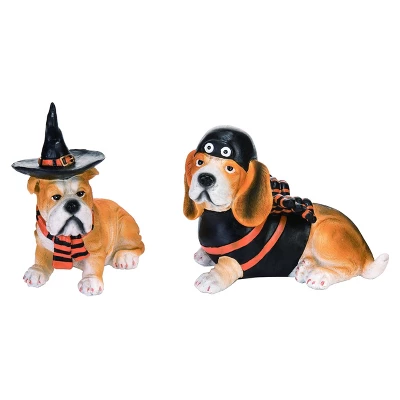 Transpac Resin 7 In. Multicolored Halloween Dog Set Of 2 3 Transpac Resin 7 In. Multicolored Halloween Dog Set Of 2