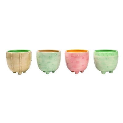 Transpac Medium Ceramic Footed Planter With Drainage Stylish Patterned Home Decor For Spring Planting 3 Transpac Medium Ceramic Footed Planter With Drainage Stylish Patterned Home Decor For Spring Planting