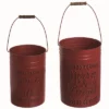 Transpac Metal Red Christmas Deep Rustic Buckets Set Of 2 -Furniture GUEST 7d417bf3 578b 4181 b904 61d73968f904