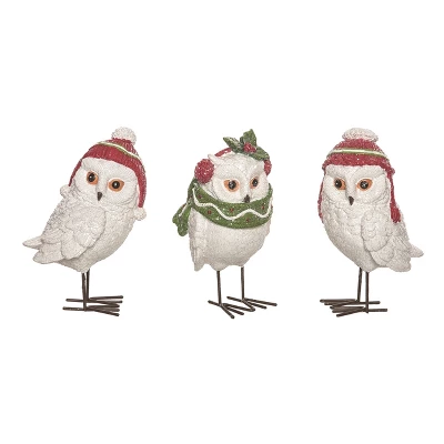 Transpac Winter Owl Figurine Set Of 3 Resin Christmas Home Decorations For Festive Decor 3 Transpac Winter Owl Figurine Set Of 3 Resin Christmas Home Decorations For Festive Decor