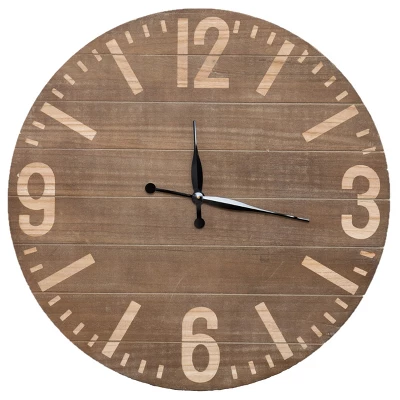 Transpac Wood Brown Everyday Simple Life Wall Clock 3 Transpac Wood Brown Everyday Simple Life Wall Clock