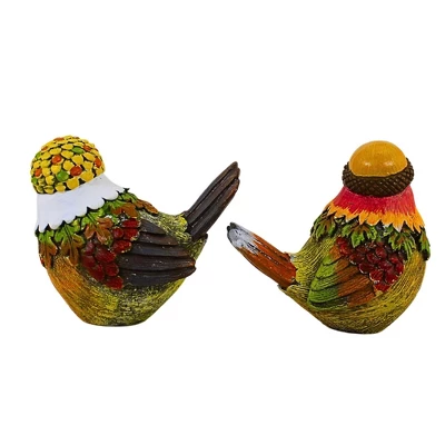 Transpac 4.0 Inch Acorn Harvest Birds Fall Figurine Set , Thanksgiving Decor Fall Thanksgiving Leaves (2PC) 3 Transpac 4.0 Inch Acorn Harvest Birds Fall Figurine Set , Thanksgiving Decor Fall Thanksgiving Leaves (2PC)