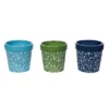 Transpac Terracotta Dainty Floral Flower Pot Set Of 3 Spring Home Decorations Planters For Indoor And Outdoor Use