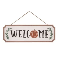Transpac Wood 22.5 In. Multicolor Harvest Dimensional Welcome Sign