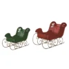 Transpac Metal 15.25 In. Multicolor Christmas Merry Sleigh Container Set Of 2 -Furniture GUEST a4b0e1c7 e0bb 4c0b 8a0b 0bd237445767