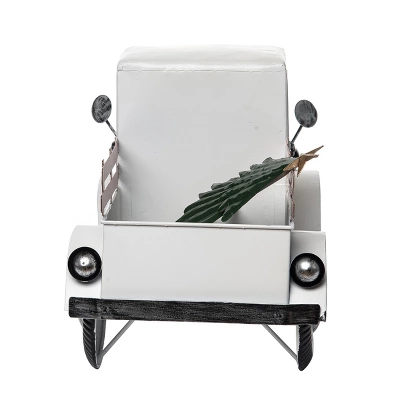 Transpac 22 In White Christmas Tree Farm Truck Decor Metal Holiday Decorative Object 4 Transpac 22 In White Christmas Tree Farm Truck Decor Metal Holiday Decorative Object - Image 2