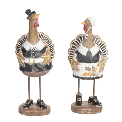 Transpac Resin Turkey Figurine Set Of 2 Fall Harvest Decor For Tabletop Indoor Use Perfect For Gifts And Autumn Decor 3 Transpac Resin Turkey Figurine Set Of 2 Fall Harvest Decor For Tabletop Indoor Use Perfect For Gifts And Autumn Decor