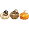 Transpac Glass Autumn Pumpkin Set Of 3 Decorative Objects For Fall Home Decor -Furniture GUEST cfc5c379 f2cb 4534 a704 c850606663fb