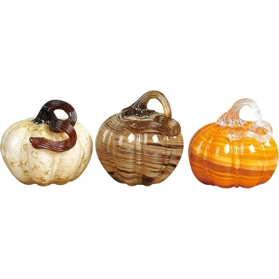 Transpac Glass Autumn Pumpkin Set Of 3 Decorative Objects For Fall Home Decor 3 Transpac Glass Autumn Pumpkin Set Of 3 Decorative Objects For Fall Home Decor