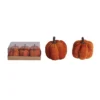 Transpac Mini Velvet Orange Pumpkins Set Of 6 Decorative Sculptures For Fall Harvest Indoor Tabletop Decoration -Furniture GUEST d3128ba7 f1cb 4290 b7f4 0b4520809288