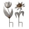 Transpac Set Of 2 Metal Garden Flower Yardstakes Decorative Silver Stakes For Indoor Outdoor Use Perfect Gift Idea -Furniture GUEST d56f7979 07ea 4efb b7b3 a991547793d9