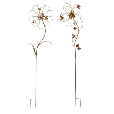Transpac Metal Bee Flower Yardstakes Set Of 2 Decorative Garden Stakes With Bird Figurines For Indoor And Outdoor Use 3 Transpac Metal Bee Flower Yardstakes Set Of 2 Decorative Garden Stakes With Bird Figurines For Indoor And Outdoor Use