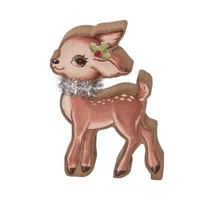 Transpac MDF Tinsel Deer Shaped Block Decorative Figurine For Christmas Multicolor Tabletop Indoor Holiday Decor 3 Transpac MDF Tinsel Deer Shaped Block Decorative Figurine For Christmas Multicolor Tabletop Indoor Holiday Decor