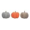 Transpac Knit Pumpkin Set Of 3 Decorative Foam Fall Harvest Multicolored Figurines For Indoor Tabletop Decoration