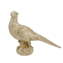 Transpac Gold Pheasant Decorative Figurine For Fall Harvest Tabletop Decor Indoor Use Elegant Gift For Home And Hostess