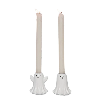 Transpac Resin Ghost Candle Holder Set Of 2 Black Taper Holders For Halloween Tabletop And Mantel Decor Gift 3 Transpac Resin Ghost Candle Holder Set Of 2 Black Taper Holders For Halloween Tabletop And Mantel Decor Gift