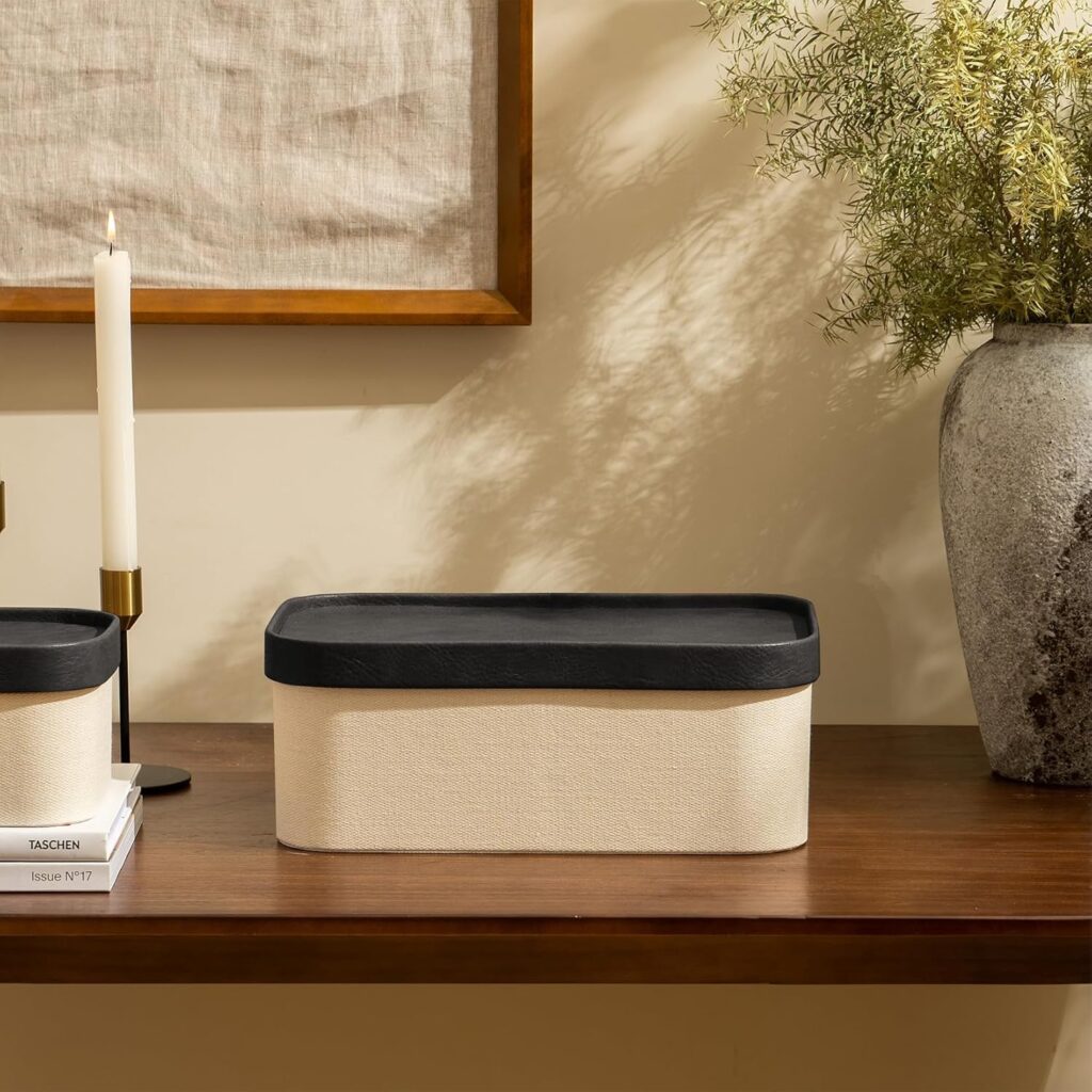 Front Page -Furniture black and beige decorative storage box premium cloth organizer with tray top lid rounded edges housewarming gift inspiration storage ideas 1024x1024 1